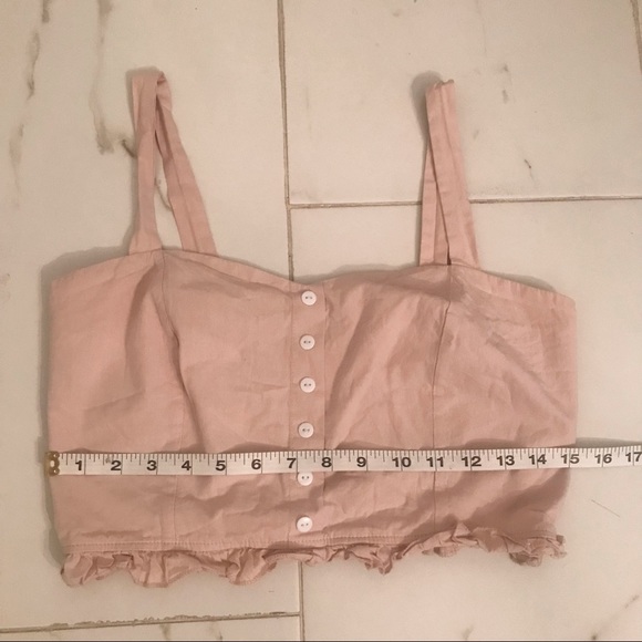 Pink Crop Top Ruffle Hem - Picture 5 of 7